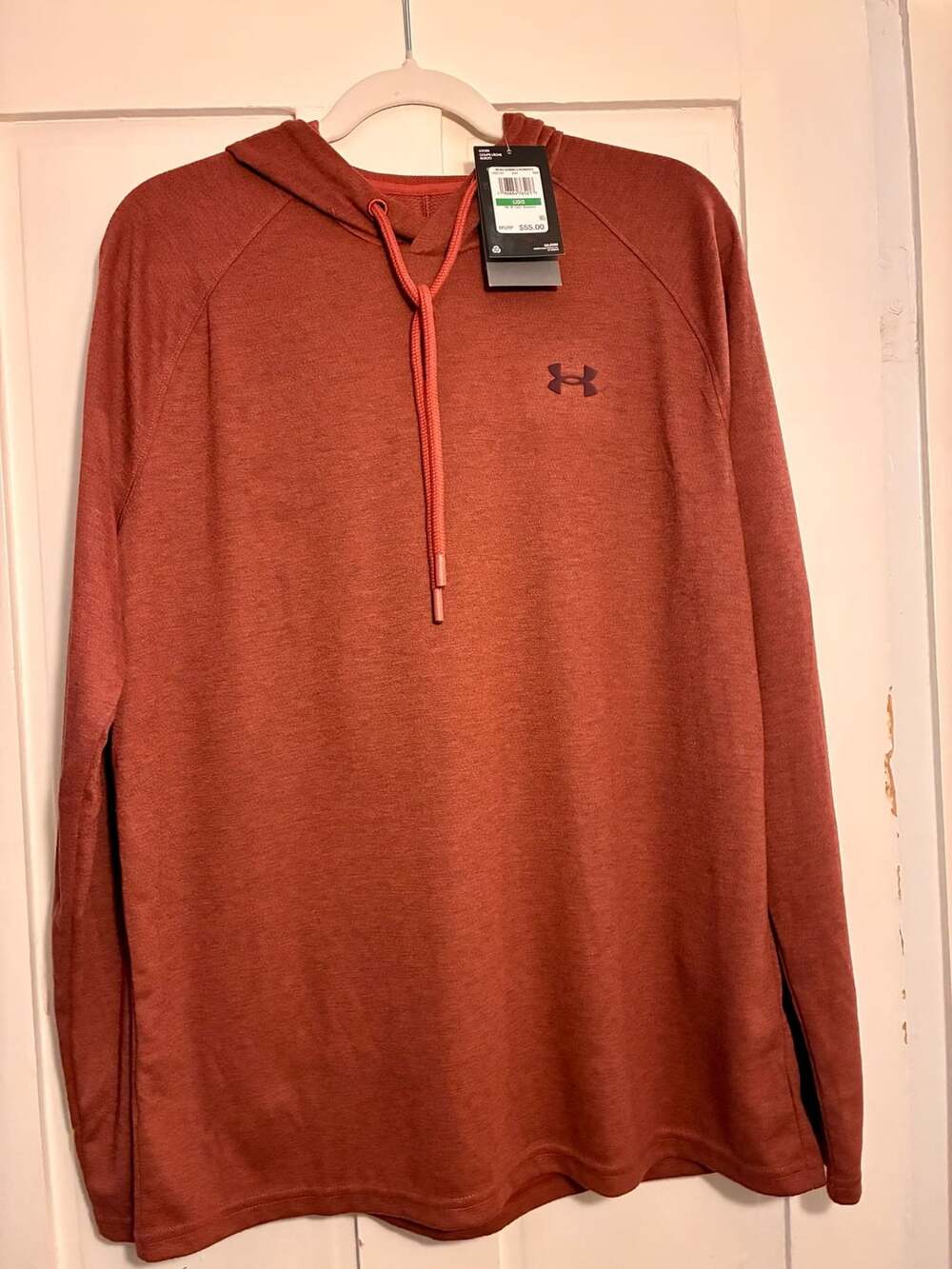 Under Armour CGI Hoodie Size L Rust Red Long Sleeve Pullover